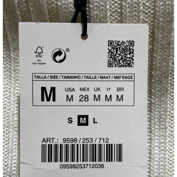 NWT ~ Zara Long Seeve Open Sweater Cream Color ~ Size Medium - Picture 4 of 5